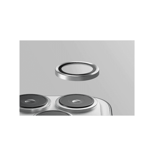 Uniq Optix Stainless Steel Frame Sapphire Camera Lens Protector for iPhone 15 Pro Max - Gunmetal Black
