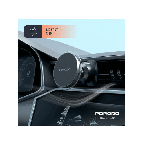 Porodo 2 In 1 Magsafe Magnetic Air Vent & Dash Mount - Black