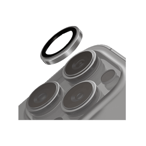 Uniq Optix Prime Stainless Steel Frame Sapphire Camera Lens Protector for iPhone 16 Pro & 16 Pro Max – Chrome Grey