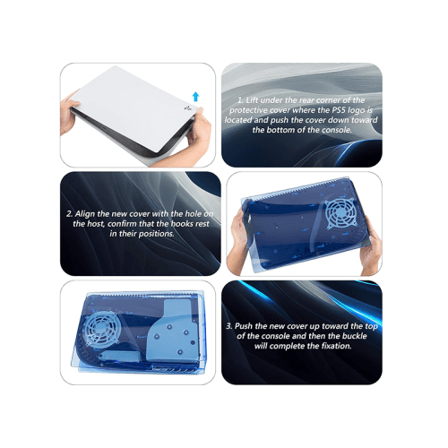 Gamer Gear PS5 Disc Console Faceplate - Transparent Blue