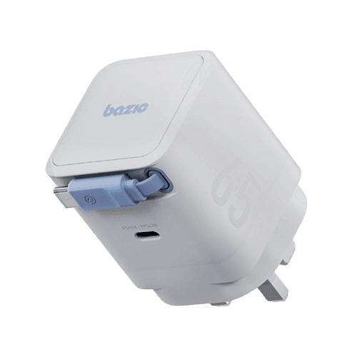 Bazic GoPort Retrek 1-Port USB-C & Built-In USB-C Cable 65W GaN - White