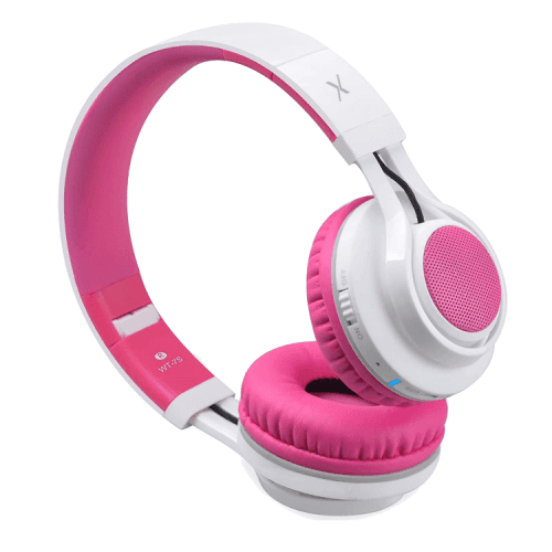 Riwbox Wireless Headphones With LED for Kids - Pink / White