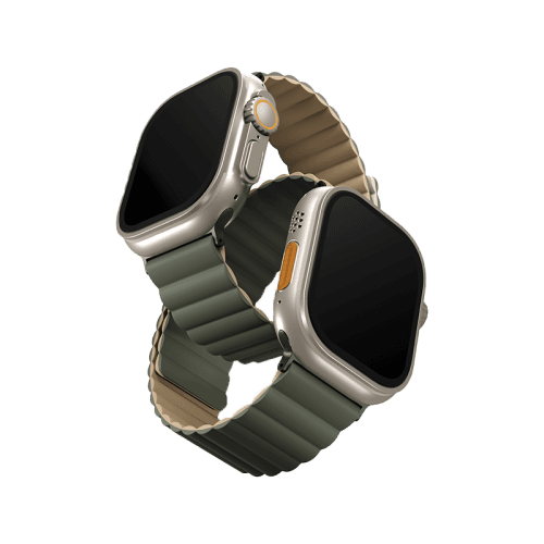 Uniq Revix Reversible Strap for Apple Watch 49/45/44mm - Moss Green / Tan