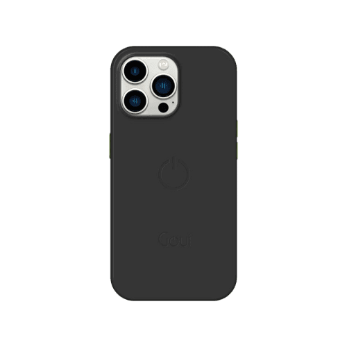 Goui Magnetic Case With Magnetic Bars for iPhone 15 Pro + Magnetic Strap - Black Stone