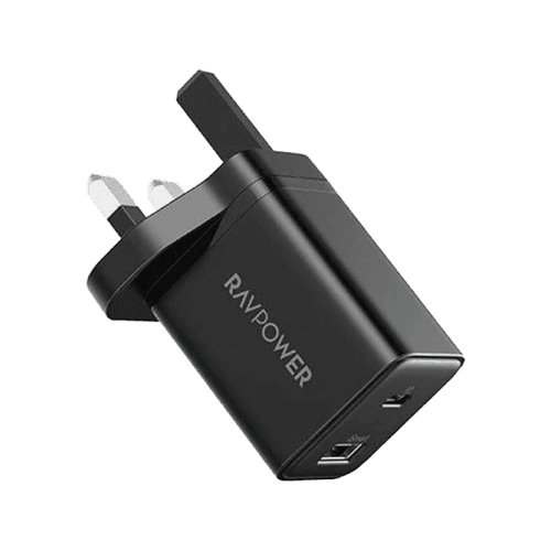 RavPower USB-C + USB-A 30W PD Wall Charger - Black