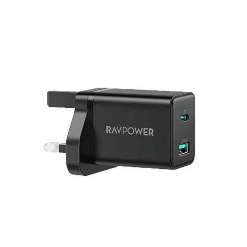 RavPower USB-C + USB-A 30W PD Wall Charger - Black
