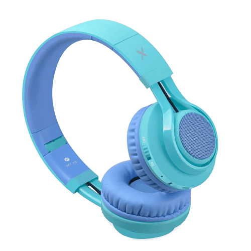 Riwbox Wireless Headphones With LED for Kids - Blue / Green