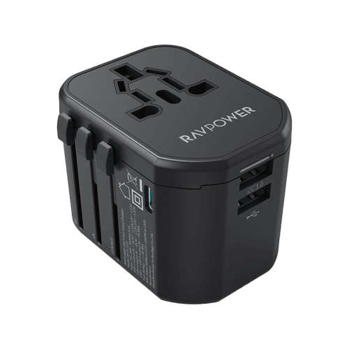 RavPower Pioneer 2-Port USB-A and 1-Port USB-C 20W Travel Charger - Black