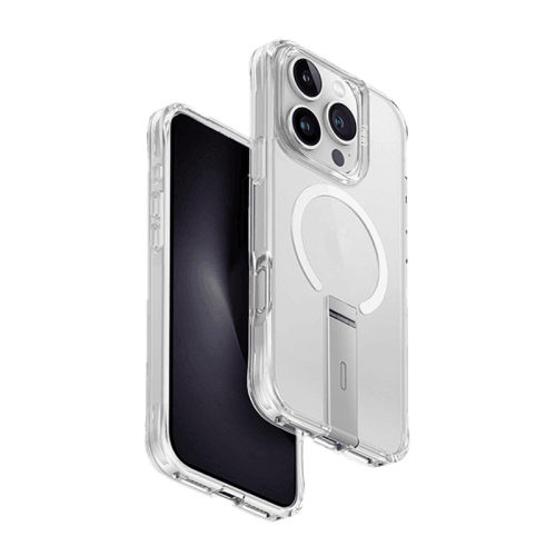 Uniq Hybrid Eleva MagSafe Case with Vertical Stand for iPhone 16 Pro – Lucent Clear