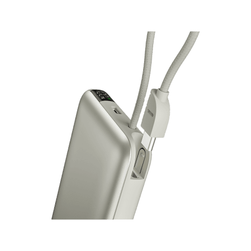 Bazic GoPower Fusion Mag 10K MagSafe Compatible Power Bank 10000mAh With Build in USB-C Cable - Pebble
