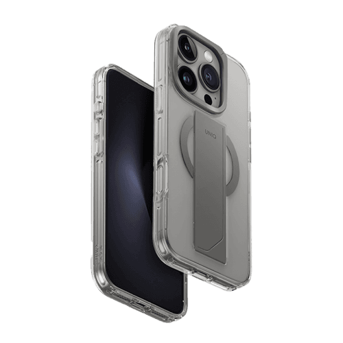 Uniq Hybrid Heldro Max MagSafe Case with Camera Stand for iPhone 16 Pro - Lucent Clear