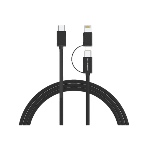 Smart Premium 2 in 1 USB-C to USB-C + lightning Cable - Black