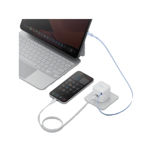 Bazic GoPort Retrek 1-Port USB-C & Built-In USB-C Cable 35W GaN - White