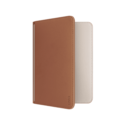 Uniq Belmont Passport Holder With RFID Blocking - Caramel / Ivory