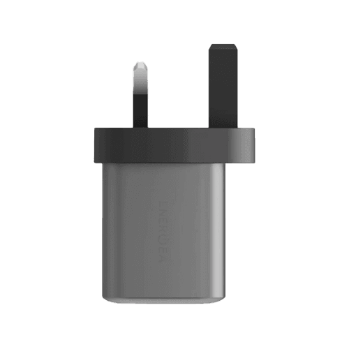 Energea Ampcharge 1-port USB-C and 1-port USB-A 35W GaN Wall Charger - Gunmetal