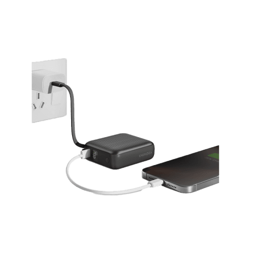 Energea Integra Mini 35 Power Bank 10000mAh With Build in USB-C Cable & Display - Gunmetal
