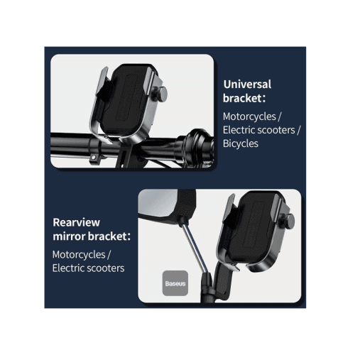 Baseus Armor Motorcycle Adjustable Holder - Black