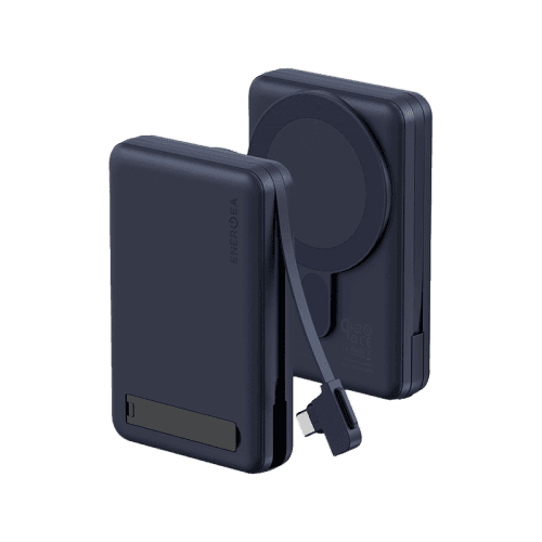 Energea MagPac Pro Plus MagSafe 10000mAh Power Bank  Built-In USB-C Cable With Built In Stand - Blue