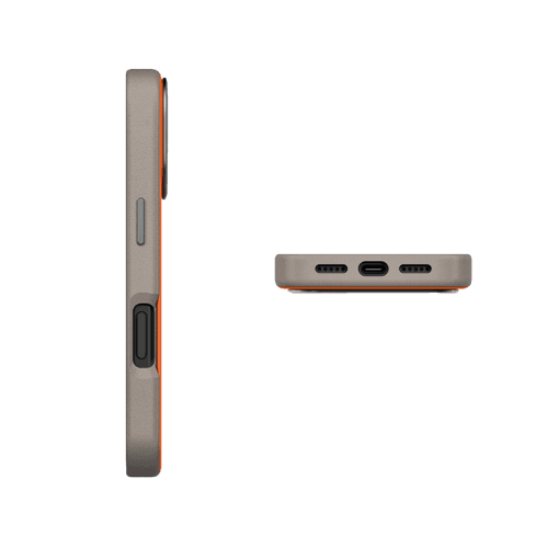 Uniq Hybrid Lyden DS MagSafe Case for iPhone 17 Pro Max - Flame Orange / Flint Grey