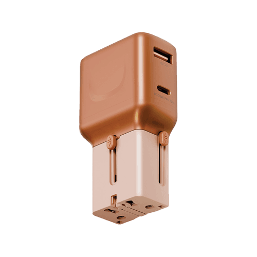 Energea TravelGo 1-Port USB-C & 1-Port USB-A 35W Travel Adapter - Orange