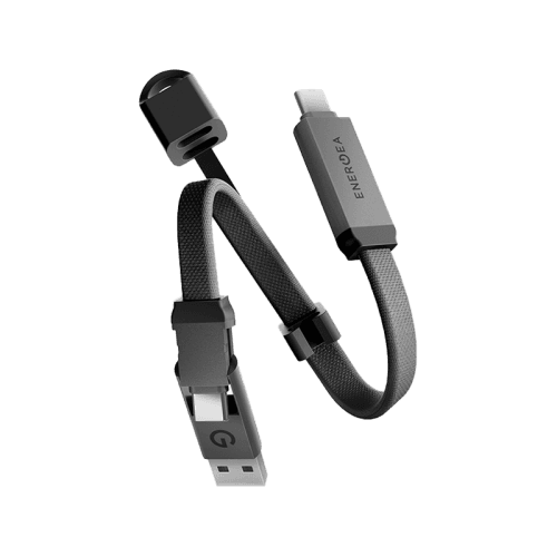 Energea Sheath Key  2-IN-1 USB-C to USB-C + USB-A 480Mbps with 60W Cable 15CM - Gunmetal