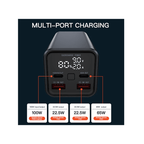 Engage 100W PD 20000mAh Power Bank With LED Display - Black