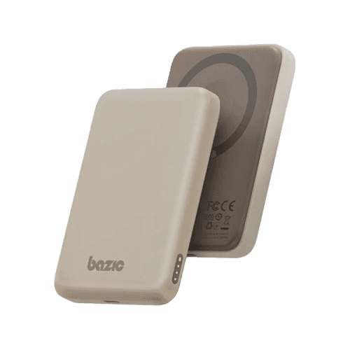 Bazic GoPower Snap 3-In-1 MagSafe with Apple Watch Charger 5000mAh Power Bank - Latte