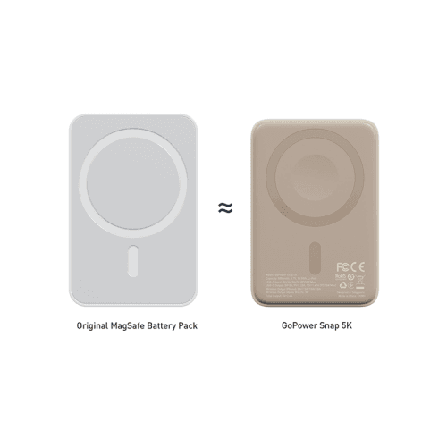 Bazic GoPower Snap 3-In-1 MagSafe with Apple Watch Charger 5000mAh Power Bank - Latte