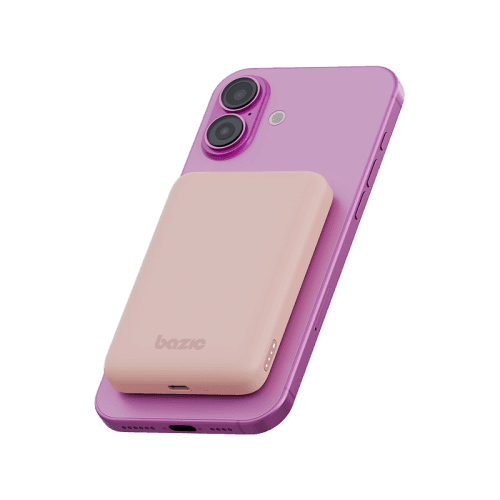 Bazic GoPower Snap 3-In-1 MagSafe with Apple Watch Charger 5000mAh Power Bank - Peach