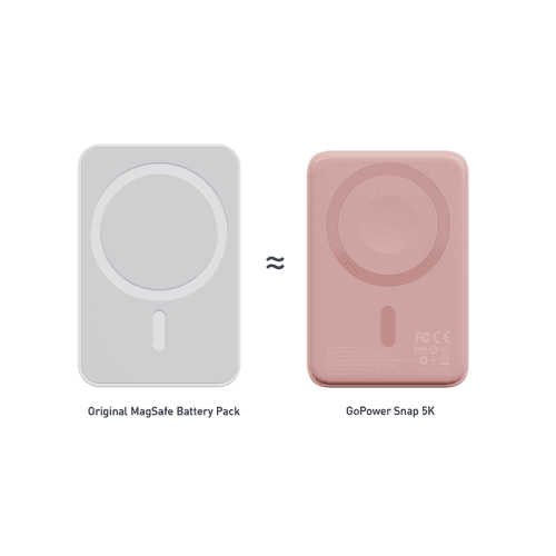 Bazic GoPower Snap 3-In-1 MagSafe with Apple Watch Charger 5000mAh Power Bank - Peach
