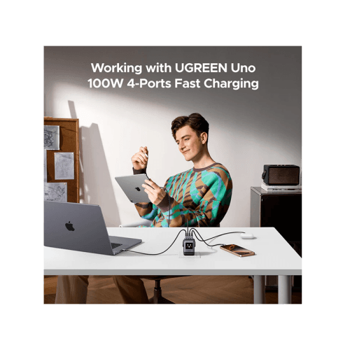 Ugreen Uno 3-Port USB-C and 1-Port USB-A GaN 100W Wall Charger - Black