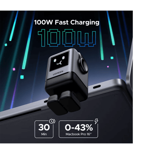 Ugreen Uno 3-Port USB-C and 1-Port USB-A GaN 100W Wall Charger - Black
