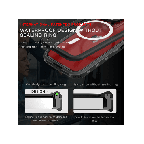 ShellBox DOT MagSafe With Water Proof Case for iPhone 15 Pro - Black