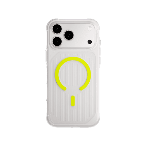 Uniq Hybrid Combat Active MagSafe Case for iPhone 17 Pro - Frost Clear / Lume Light