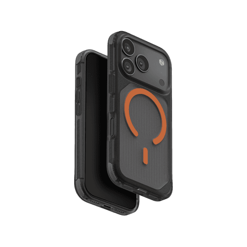 Uniq Hybrid Combat Active MagSafe Case for iPhone 17 Pro Max - Frost Smoke / Orange