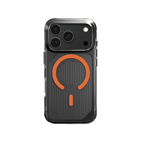 Uniq Hybrid Combat Active MagSafe Case for iPhone 17 Pro - Frost Smoke / Orange