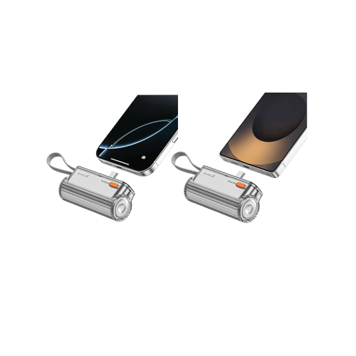 Sharge Flow Mini 2 USB-C With Built-in USB-C 5000mAh Power Bank - Silver