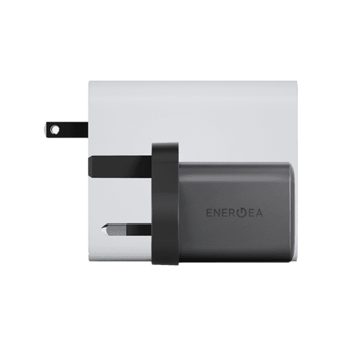 Energea Ampcharge Mini 1-Port USB-C and 1-Port USB-A 45W PD Wall Charger - Gunmetal