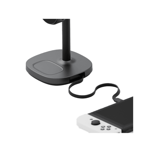 Energea MagAratic Stand With 4-In-1 Thermo Cool MagSafe Charger Stand With Retractable Cable and 65W Charger - Gunmetal