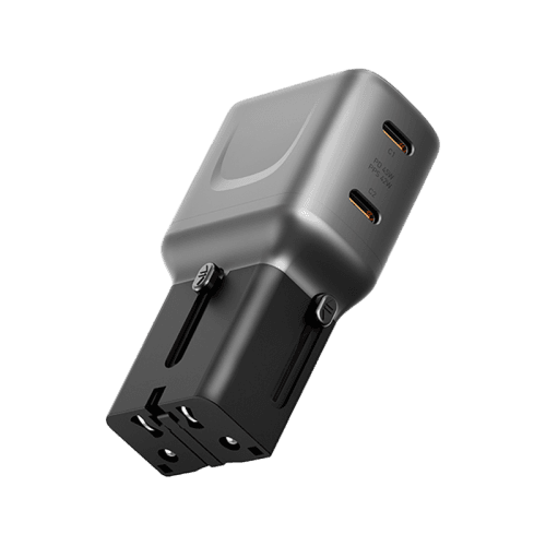 Energea TravelGo 2-Port USB-C 65W PD Travel Adapter - Gunmetal