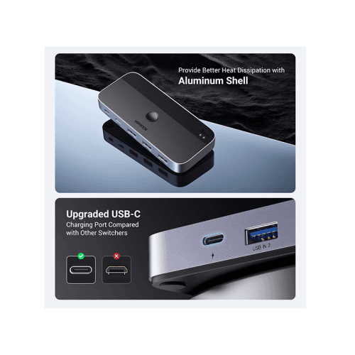 Ugreen USB 3.0 Sharing Switch 2 In 4 Out - Black