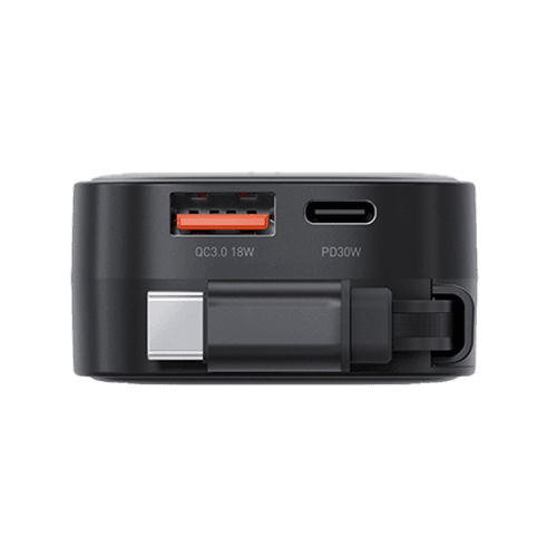 Bazic GoDrive Loop 84 1 Port USB-C and 1-Port USB-A With USB-C Retractable Cable 75CM - Black