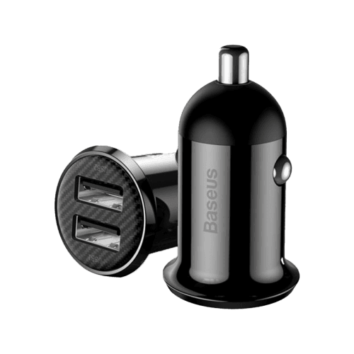 Baseus Gain Pro 2-Port USB-A Car Charger - Black