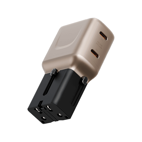 Energea TravelGo 2 Port USB-C 45W PD Travel Adapter - Gold Black