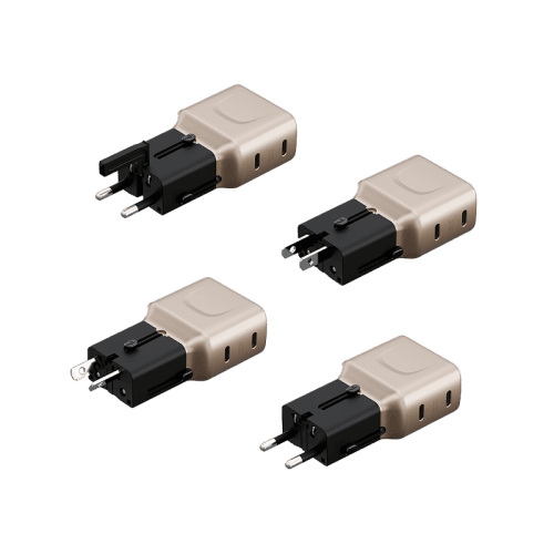 Energea TravelGo 2 Port USB-C 45W PD Travel Adapter - Gold Black