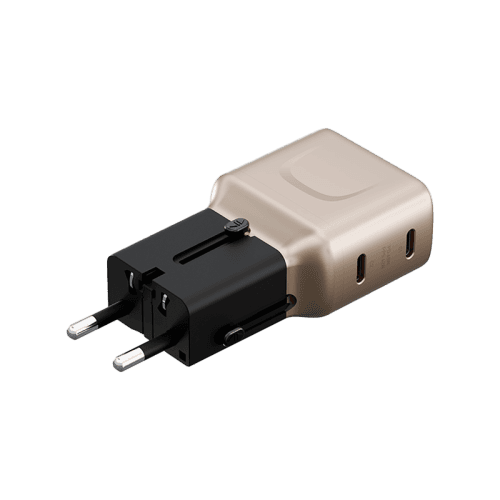 Energea TravelGo 2 Port USB-C 45W PD Travel Adapter - Gold Black