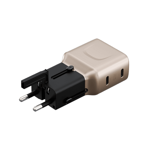 Energea TravelGo 2 Port USB-C 45W PD Travel Adapter - Gold Black
