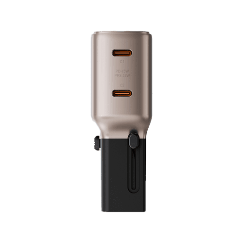 Energea TravelGo 2 Port USB-C 45W PD Travel Adapter - Gold Black