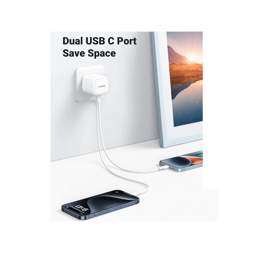 Ugreen 2-Port USB-C 40W Fast Charger - White