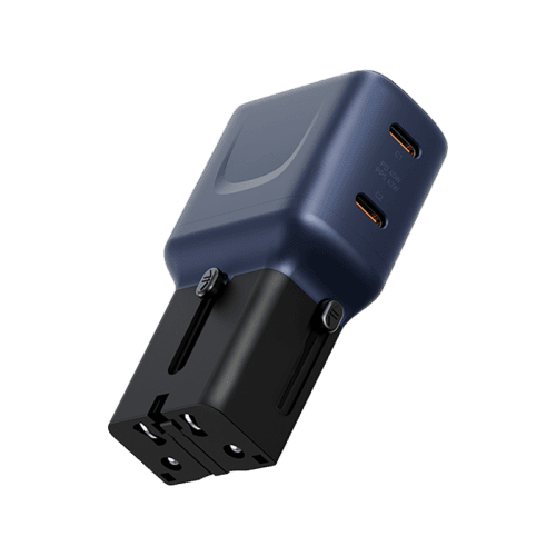 Energea TravelGo 2 Port USB-C 45W PD Travel Adapter - Blue Black